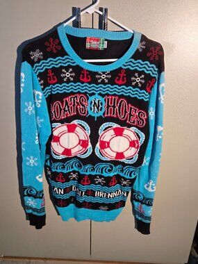 Step Brothers Boats N Hoes Christmas Sweater Spencer's Mens M Prestige Worldwide